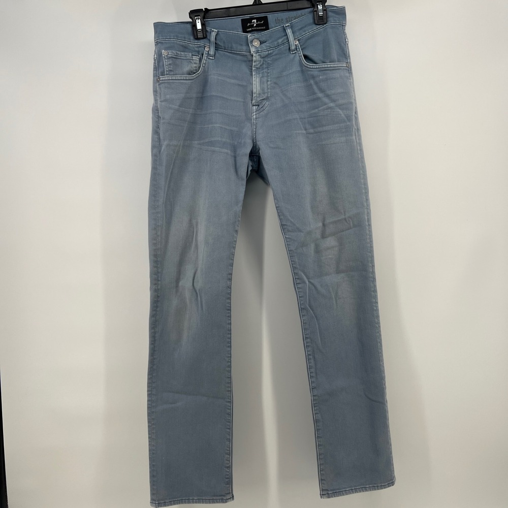 7 For All Mankind Luxe Performance The Straight Light Wash Jeans Mens‎ 31